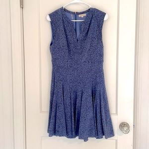 Rebecca Taylor blue silk stylish geometric dress!